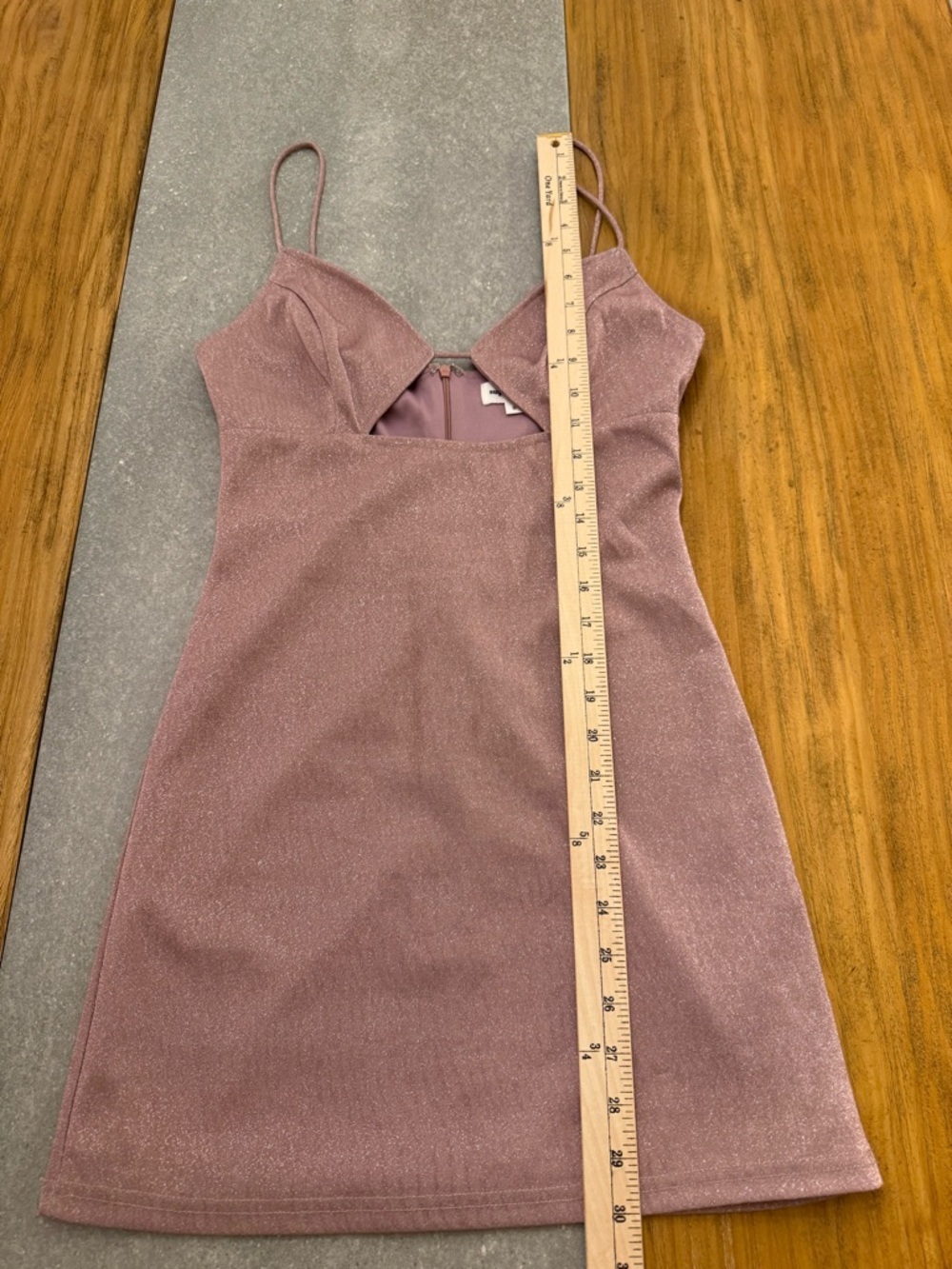 Superdown Brina Mini Dress Rose Gold Metallic Shimmer Cutout Small - Picture 8 of 10